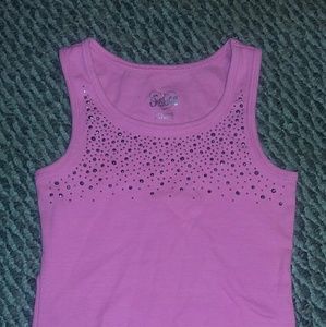Pink justice sparkly tank girls size 7